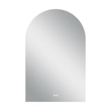 38" White Arch Lighted Frameless Bathroom Vanity Mirror