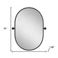 32" Black Aluminum Oval Adjustable Tilting Framed Accent Mirror
