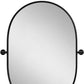 32" Black Aluminum Oval Adjustable Tilting Framed Accent Mirror