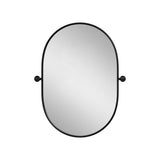 32" Black Aluminum Oval Adjustable Tilting Framed Accent Mirror