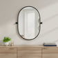 32" Black Aluminum Oval Adjustable Tilting Framed Accent Mirror