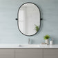 32" Black Aluminum Oval Adjustable Tilting Framed Accent Mirror