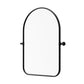 36" Black Metal Arch Framed Accent Mirror