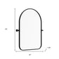 36" Black Metal Arch Framed Accent Mirror