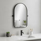 32" Black Arch Metal Swivel Framed Accent Mirror