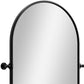 32" Black Arch Metal Swivel Framed Accent Mirror