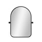 32" Black Arch Metal Swivel Framed Accent Mirror