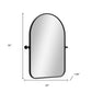 32" Black Arch Metal Swivel Framed Accent Mirror