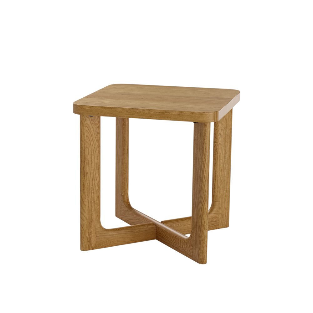 24" Natural Wood Square Cross Legs End Table