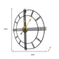 24" Beige Black And Brown Silent Analog Round Wall Clock
