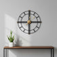 24" Beige Black And Brown Silent Analog Round Wall Clock