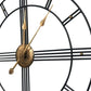 24" Beige Black And Brown Silent Analog Round Wall Clock