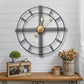 24" Beige Black And Brown Silent Analog Round Wall Clock