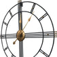 24" Beige Black And Brown Silent Analog Round Wall Clock