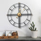 24" Beige Black And Brown Silent Analog Round Wall Clock