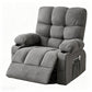 39" Gray Tufted Chenille Heated Massage Manual Rocker And Swivel Recliner With USB