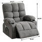 39" Gray Tufted Chenille Heated Massage Manual Rocker And Swivel Recliner With USB