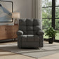 39" Gray Tufted Chenille Heated Massage Swivel Rocker Recliner With USB