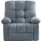 39" Blue Tufted Chenille Heated Massage Swivel Rocker Recliner With USB