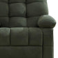 39" Dark Green Tufted Chenille Rocker And Swivel Heated Massage Manual Recliner With USB