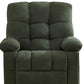 39" Dark Green Tufted Chenille Rocker And Swivel Heated Massage Manual Recliner With USB