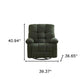 39" Dark Green Tufted Chenille Rocker And Swivel Heated Massage Manual Recliner With USB