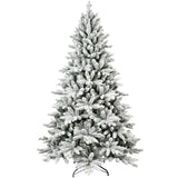 6' Green And White Full Flocked Spruce Christmas Tree