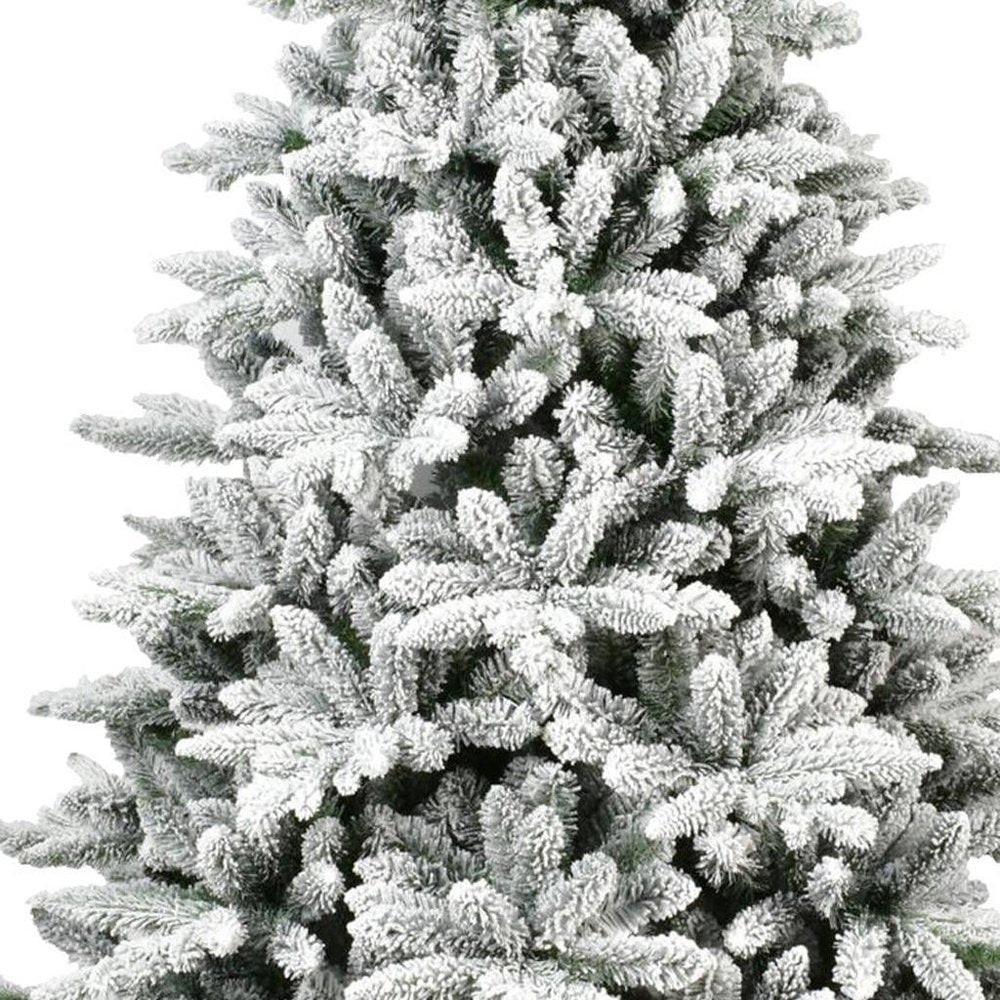 6' Green And White Full Flocked Spruce Christmas Tree