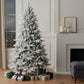 7' Green And White Full Flocked Spruce Christmas Tree