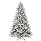 7' Green And White Full Flocked Spruce Christmas Tree