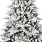 7' Green And White Full Flocked Spruce Christmas Tree