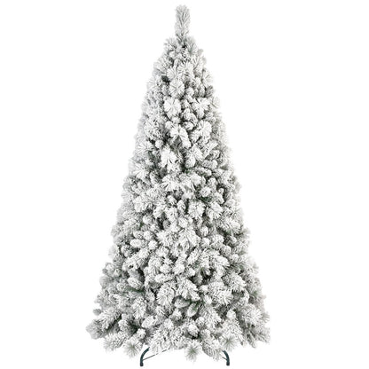 4' Green And White Slender Flocked Pine Christmas Tree