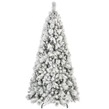 4' Green And White Slender Flocked Pine Christmas Tree