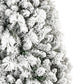 4' Green And White Slender Flocked Pine Christmas Tree