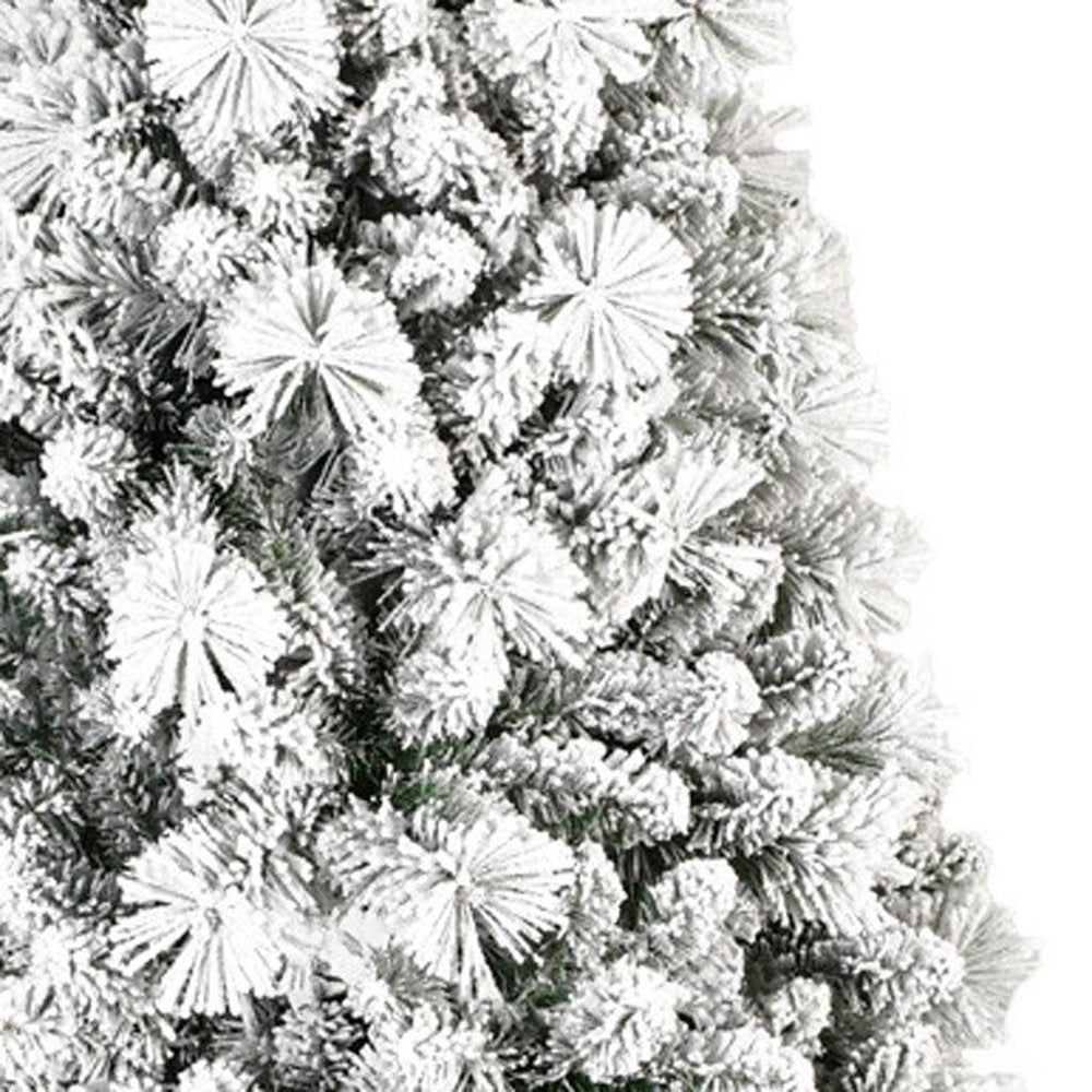 4' Green And White Slender Flocked Pine Christmas Tree