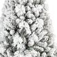 4' Green And White Slender Flocked Pine Christmas Tree