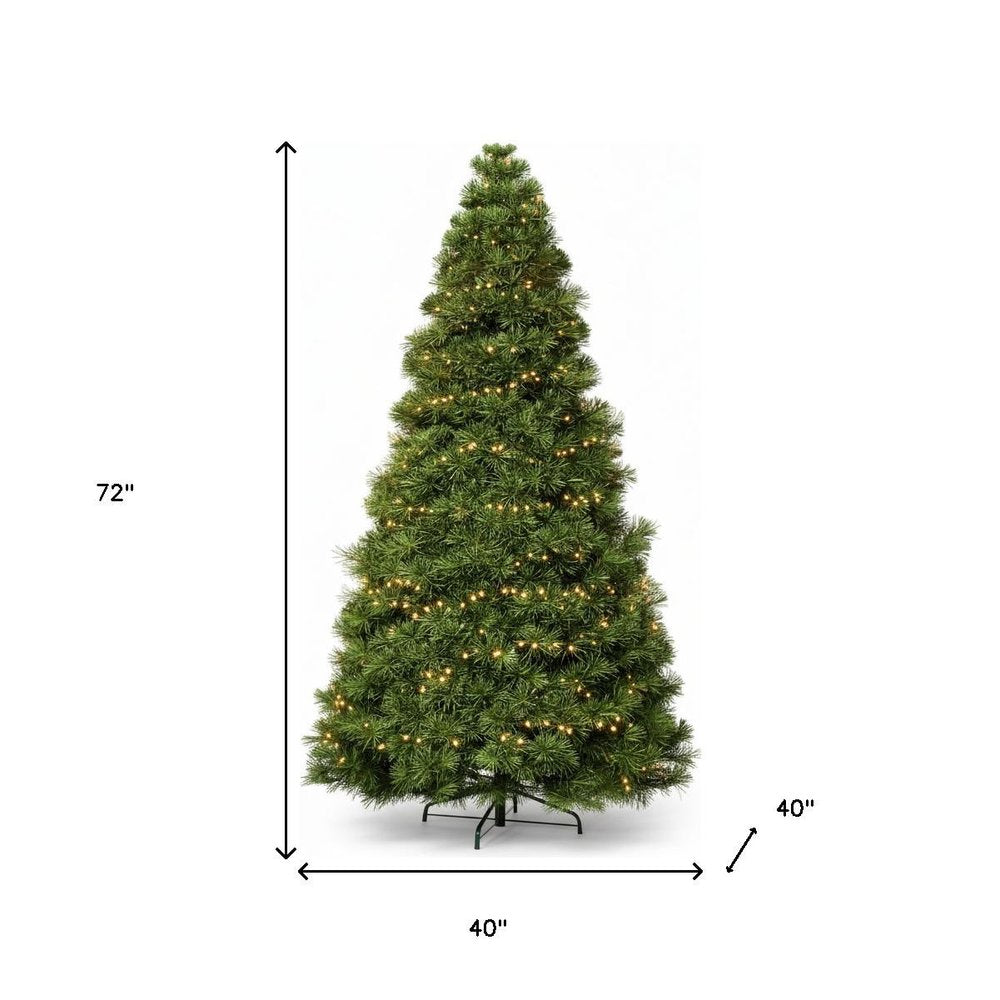 6' Pre Lit Full Spruce Christmas Tree