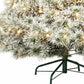 4.5' White Pre Lit Full Flocked Spruce Christmas Tree