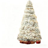 4.5' White Pre Lit Full Flocked Spruce Christmas Tree