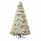 4.5' White Pre Lit Full Flocked Spruce Christmas Tree