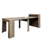 98" Light Brown Wood Self-Storing Extendable Dining Table With Storage