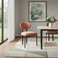 Set of Two Salmon and Black Chenille And Metal Partially Open Back Dining Side Chairs