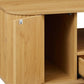 47" Natural Wood Oval Block Coffee Table With Storage