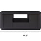 47" Black Wood Oval Block Coffee Table With Storage