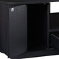 47" Black Wood Oval Block Coffee Table With Storage