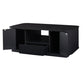 47" Black Wood Oval Block Coffee Table With Storage