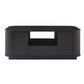 47" Black Wood Oval Block Coffee Table With Storage