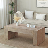 49" Natural Wood Chunky Rectangular Coffee Table