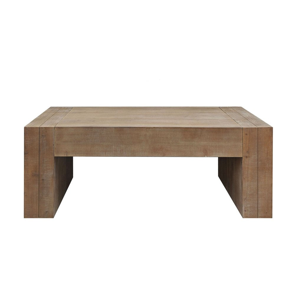 49" Natural Wood Chunky Rectangular Coffee Table