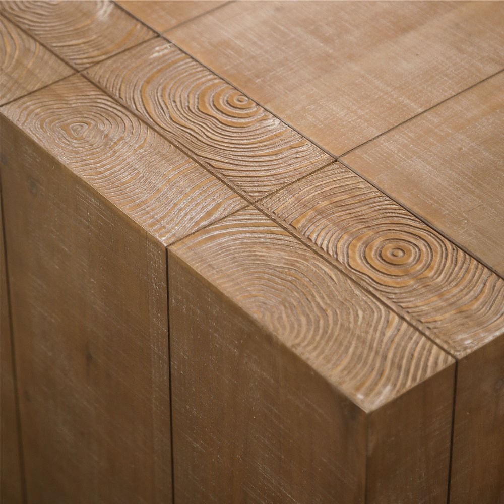 49" Natural Wood Chunky Rectangular Coffee Table